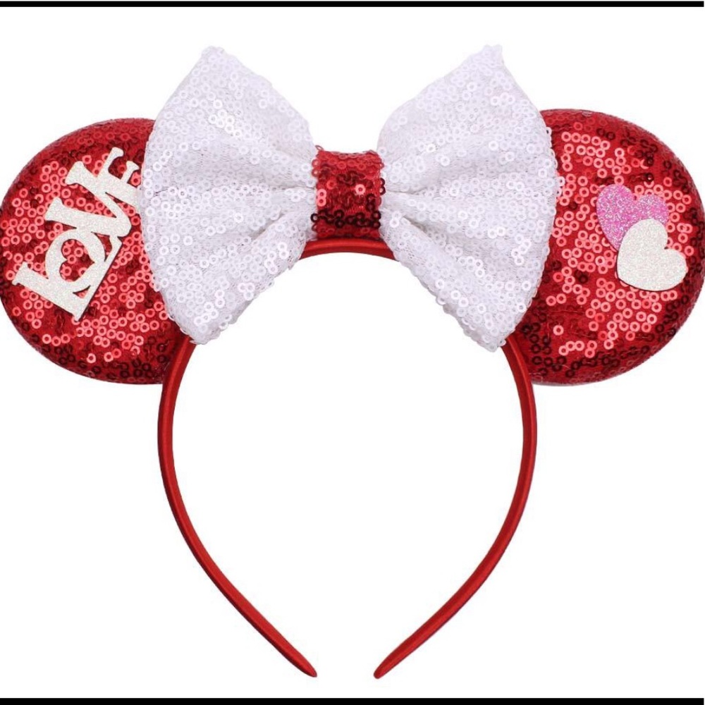 Valentine’s Minnie Mouse Ears Sequin Big Bow